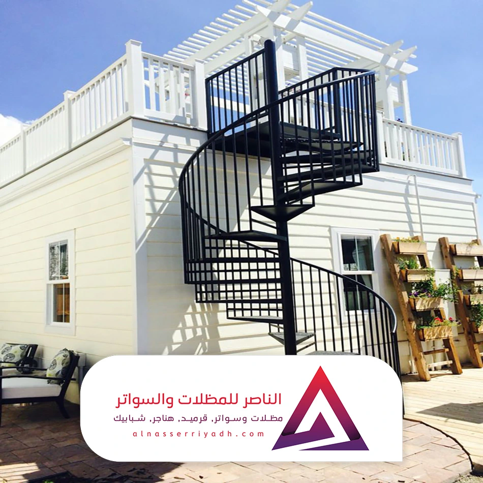 درج حديد خارجي دائري بالرياض